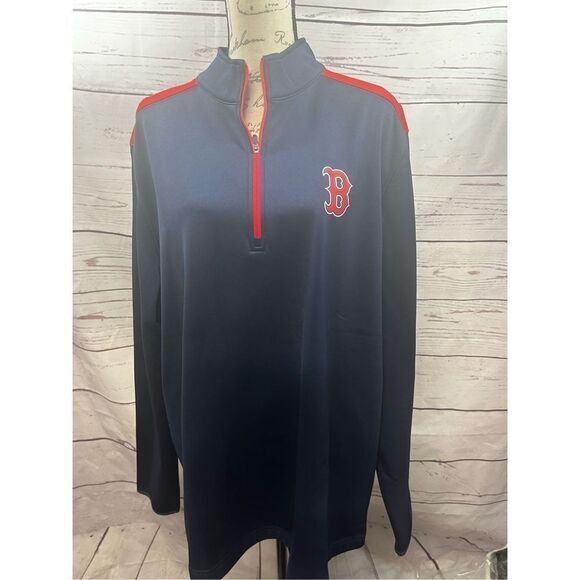 Red‎ Sox XL 1/4 zip pullover light weight sweatshirt (Alison) - Picture 1 of 3